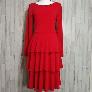 NWT LuLaRoe Red Georgia Tiered Skirt Dress